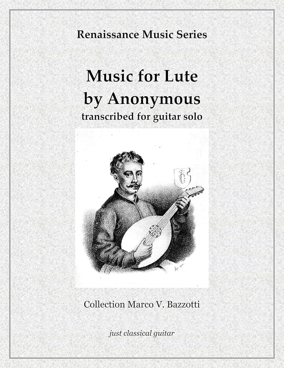 Copertina per musica di liuto trascritta per chitarra.