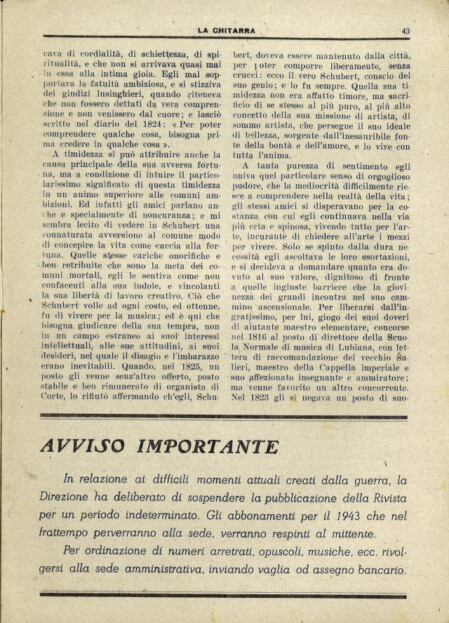 La Chitarra n. 11-12 1942 - Avviso
